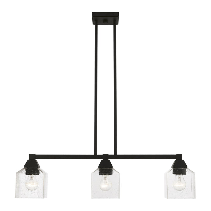 3 Light Black Linear Chandelier by Livex Lighting
