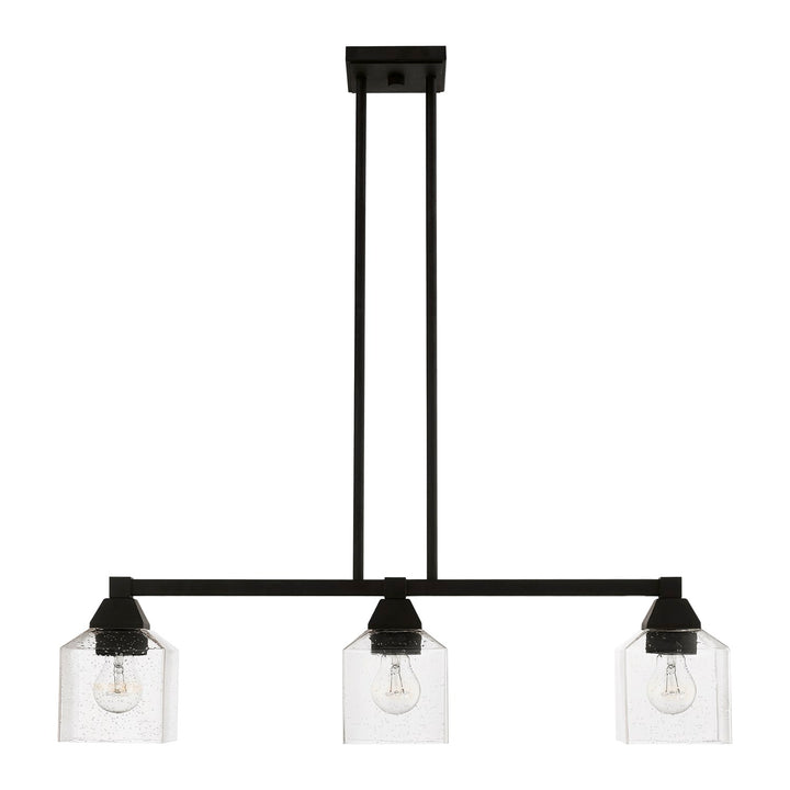 3 Light Black Linear Chandelier