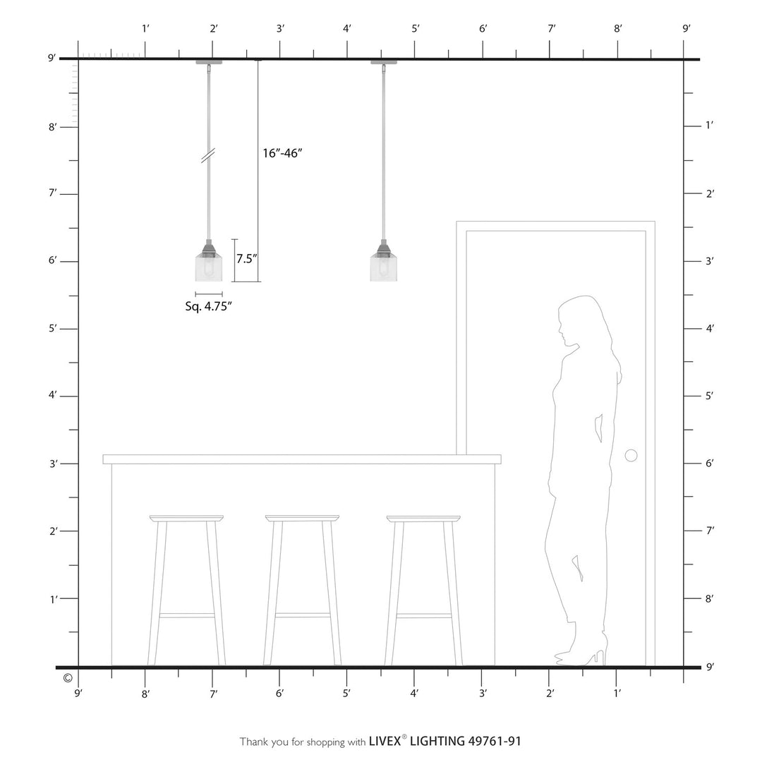1 Light Brushed Nickel Mini Pendant