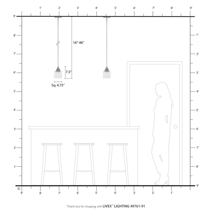 1 Light Brushed Nickel Mini Pendant