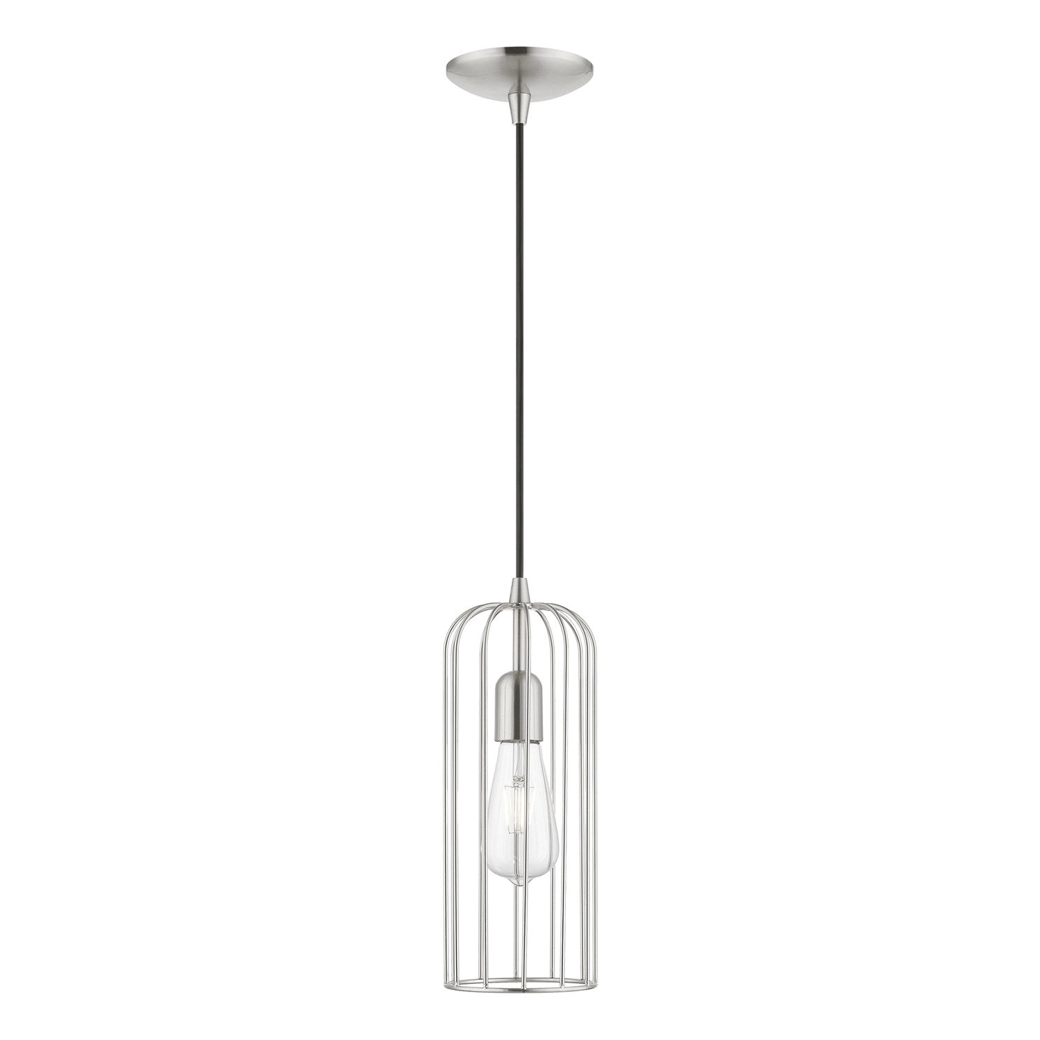 1 Light Brushed Nickel Pendant by Livex Lighting
