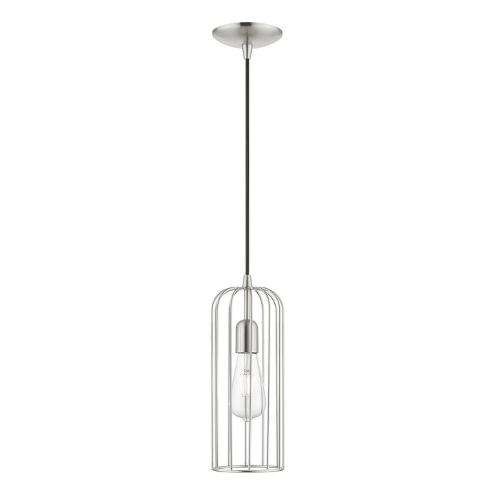 1 Light Brushed Nickel Pendant by Livex Lighting