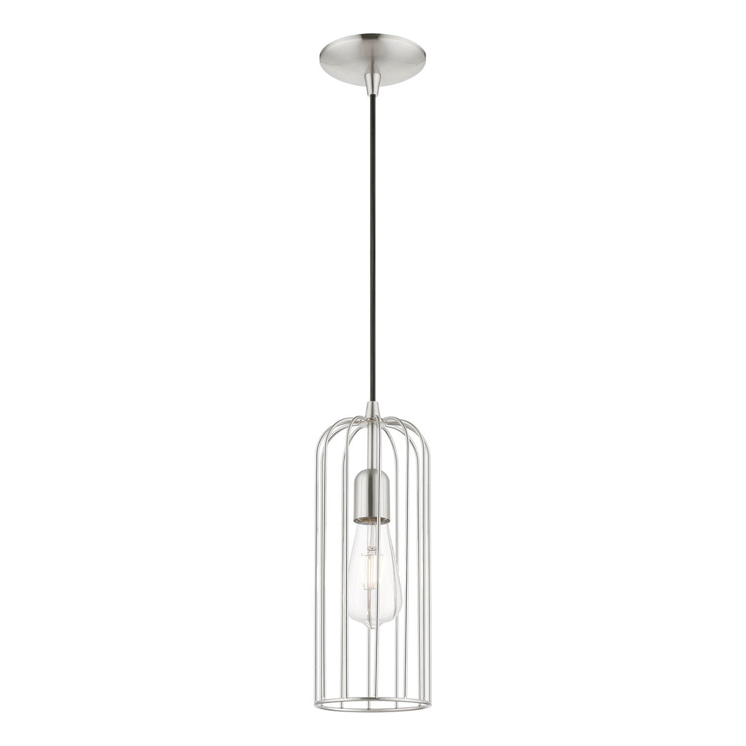 1 Light Brushed Nickel Pendant