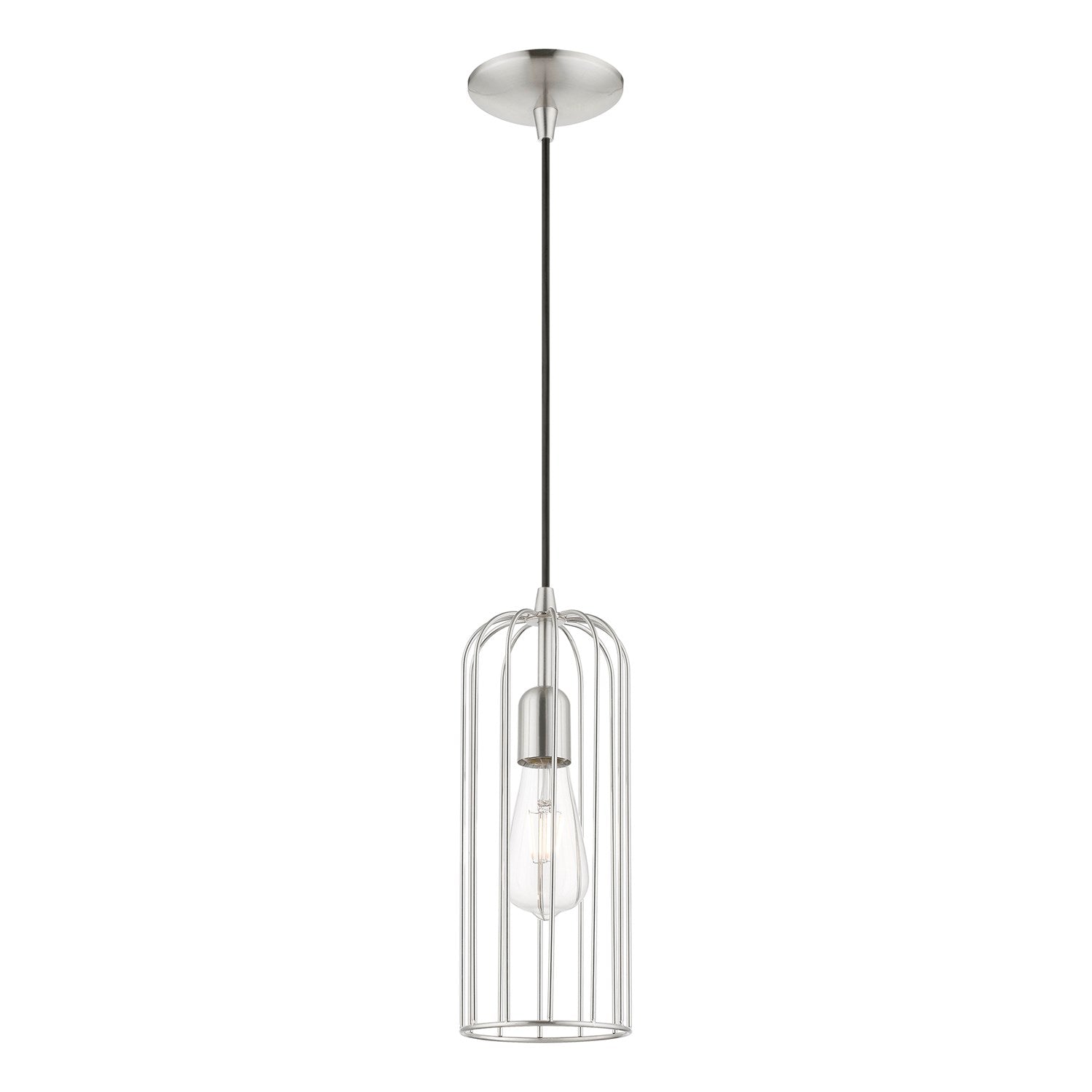 1 Light Brushed Nickel Pendant