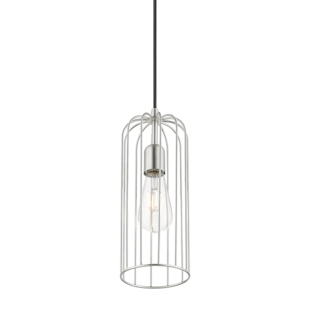 1 Light Brushed Nickel Pendant