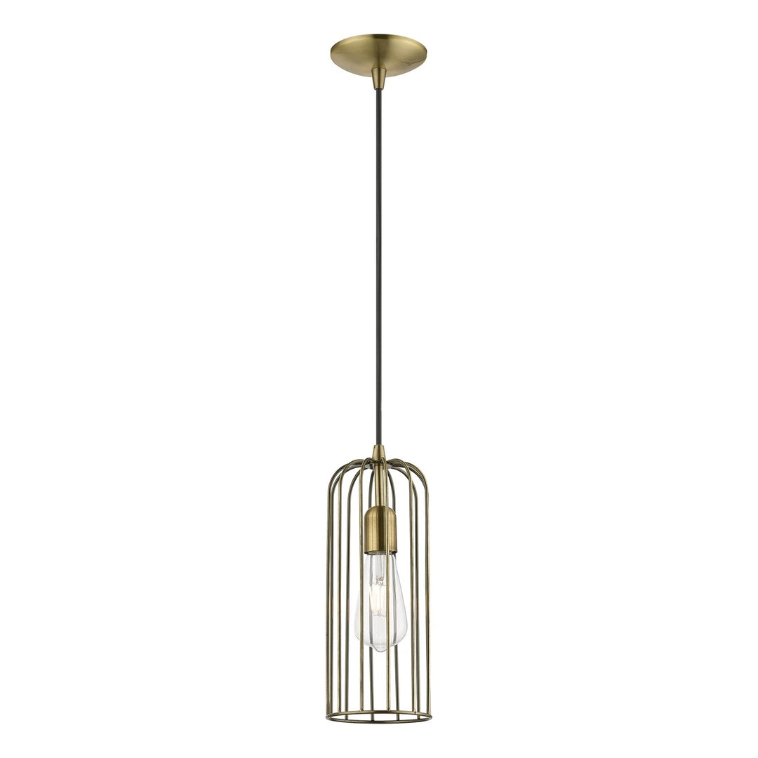 1 Light Antique Brass Pendant