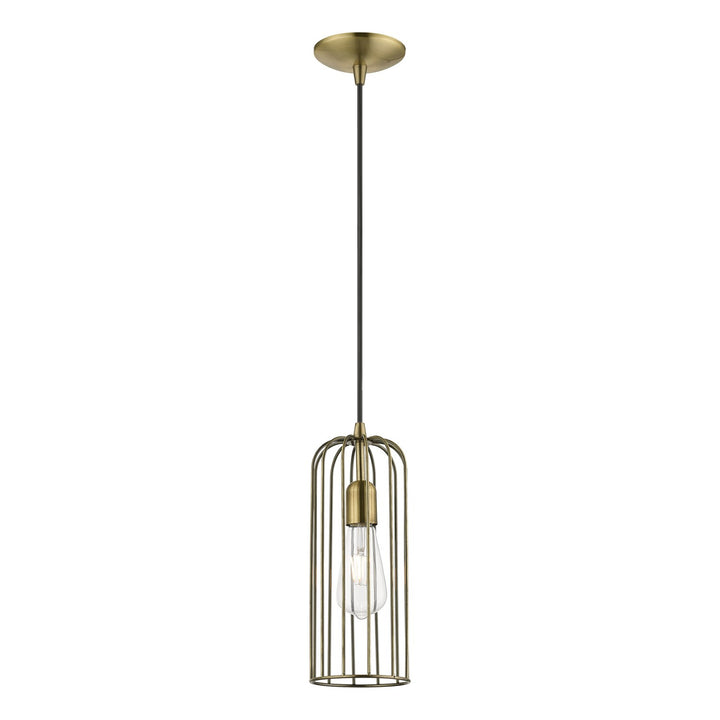 1 Light Antique Brass Pendant