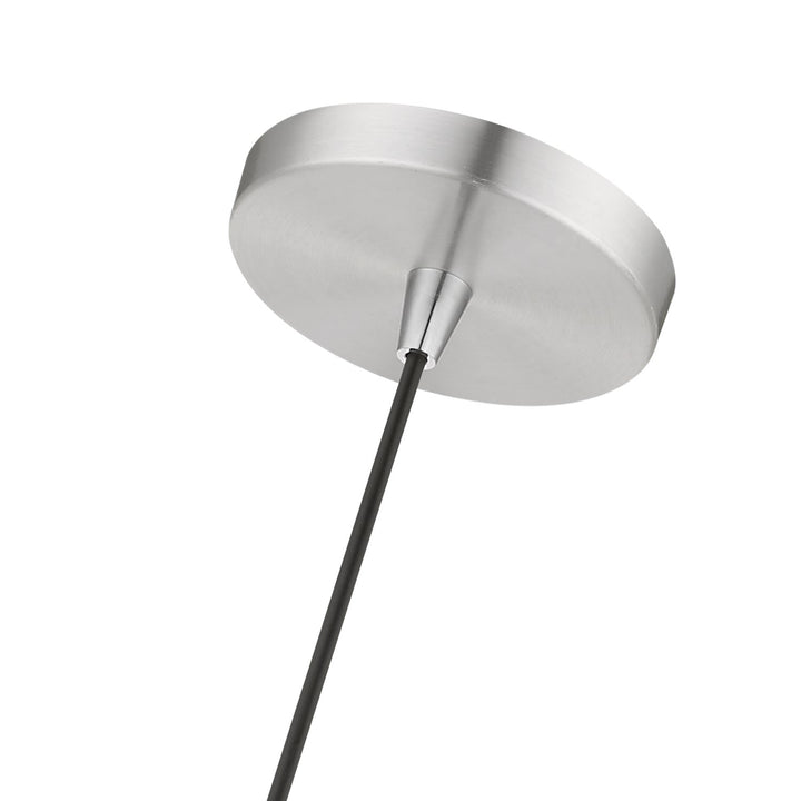 1 Light Brushed Aluminum With Polished Chrome Accents Single Tall Pendant