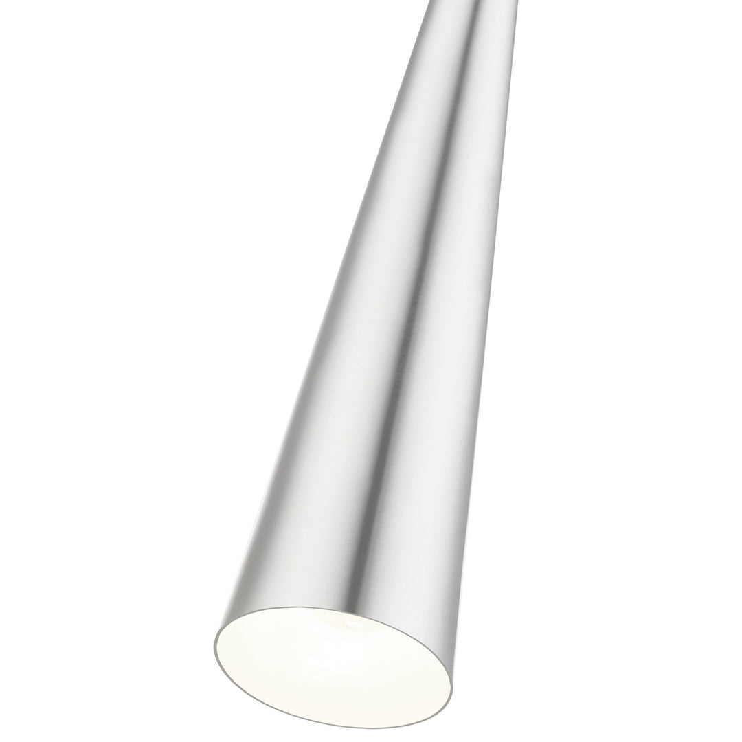 1 Light Brushed Aluminum With Polished Chrome Accents Single Tall Pendant