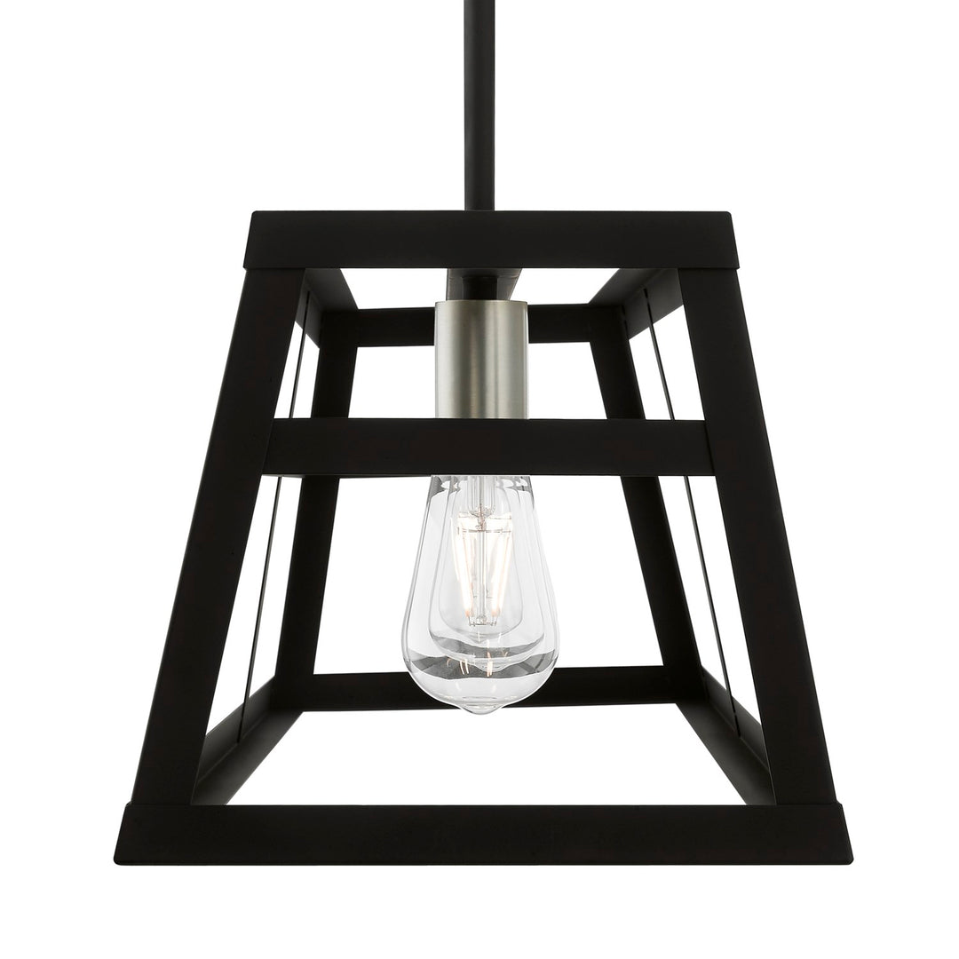 3 Light Black With Brushed Nickel Accents Linear Chandelier