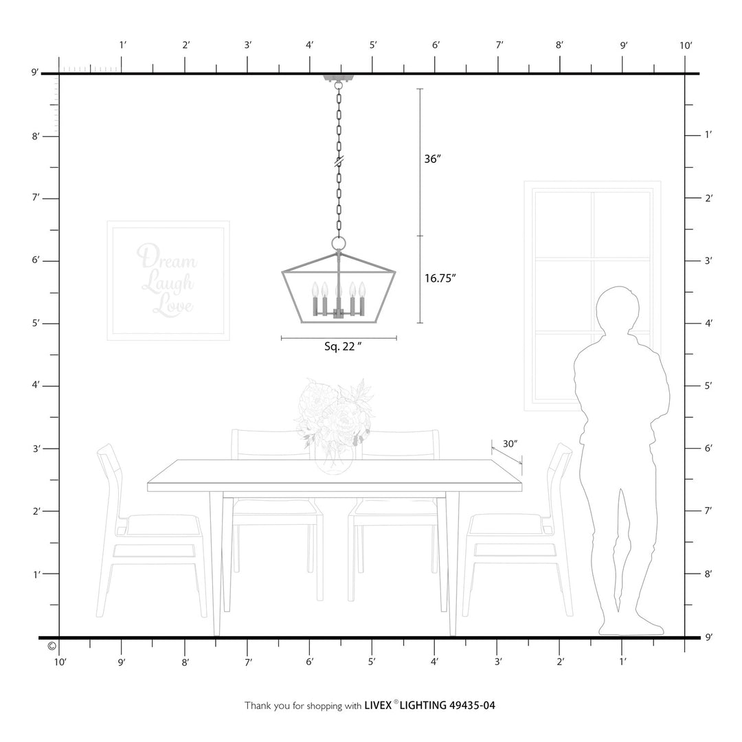 5 Light Black With Brushed Nickel Accents Chandelier