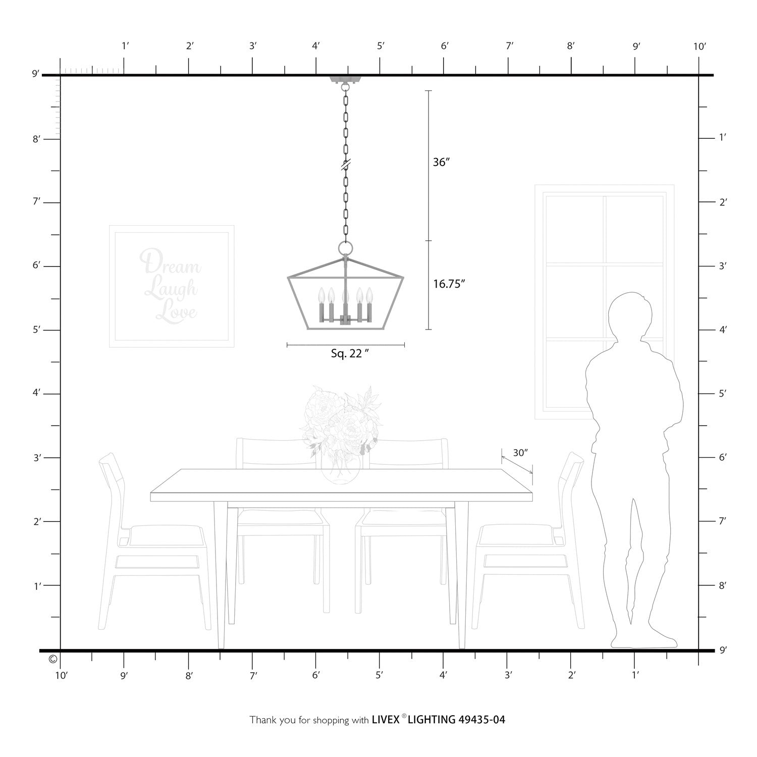 5 Light Black With Brushed Nickel Accents Chandelier