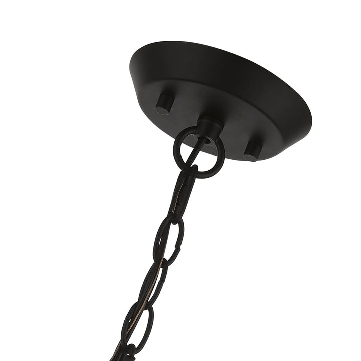 5 Light Black With Brushed Nickel Accents Chandelier