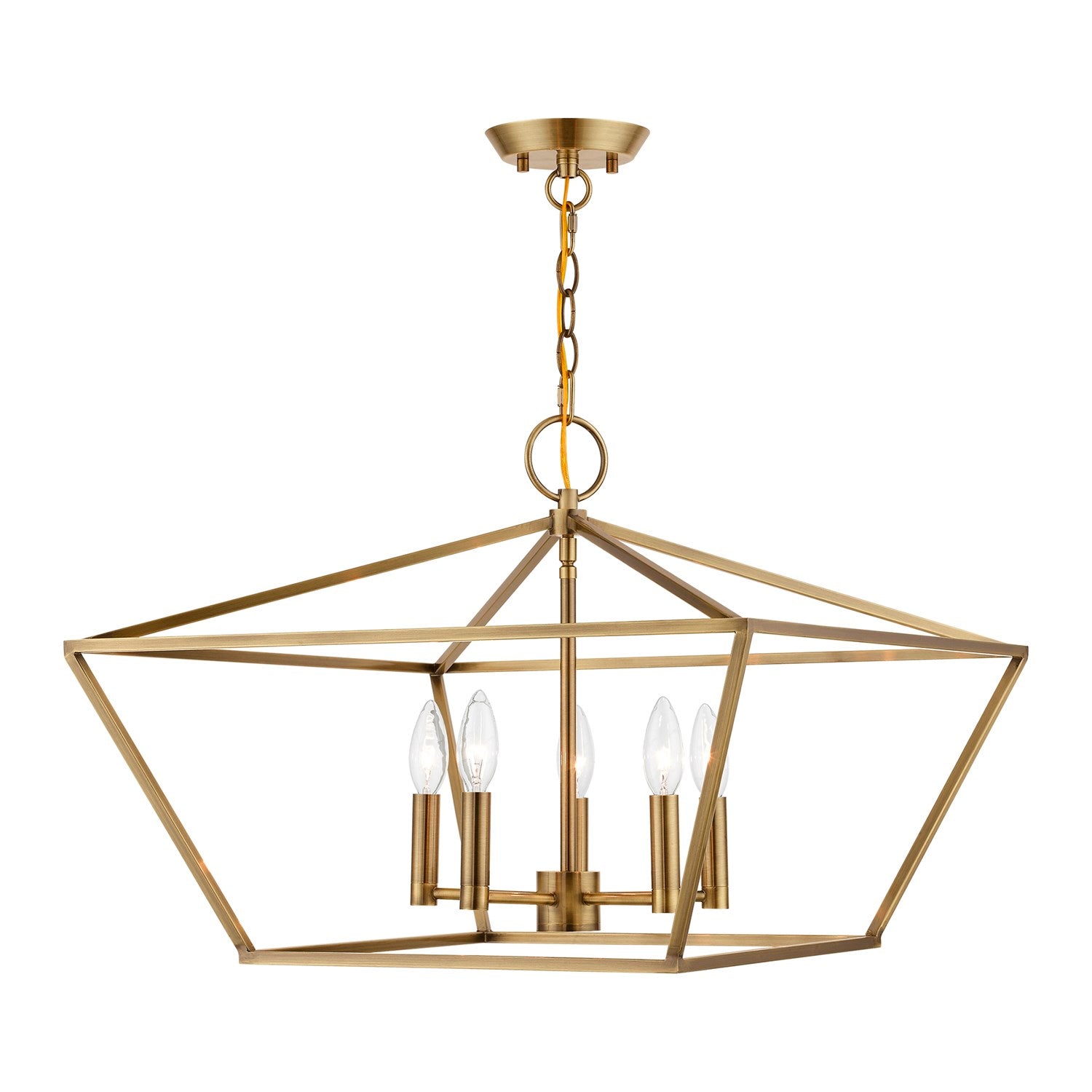 5 Light Antique Brass Chandelier by Livex Lighting