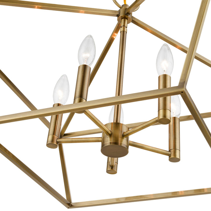 5 Light Antique Brass Chandelier