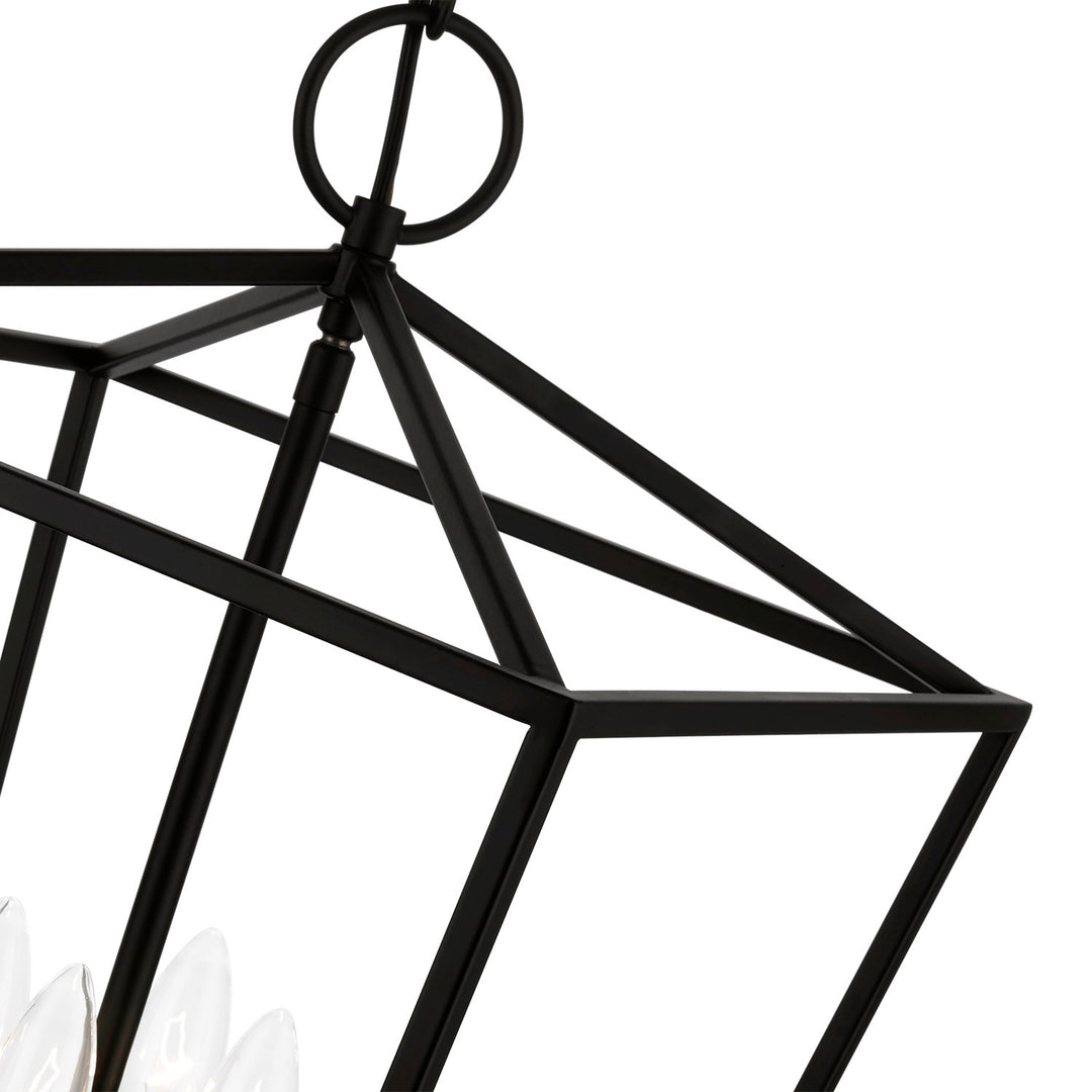 4 Light Black With Brushed Nickel Accents Chandelier