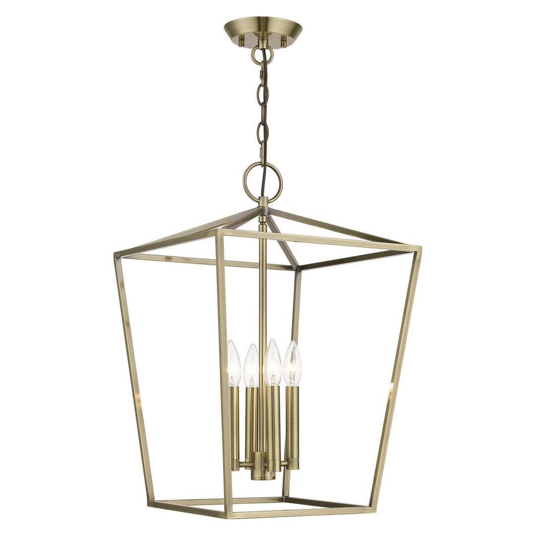4 Light Antique Brass Chandelier by Livex Lighting