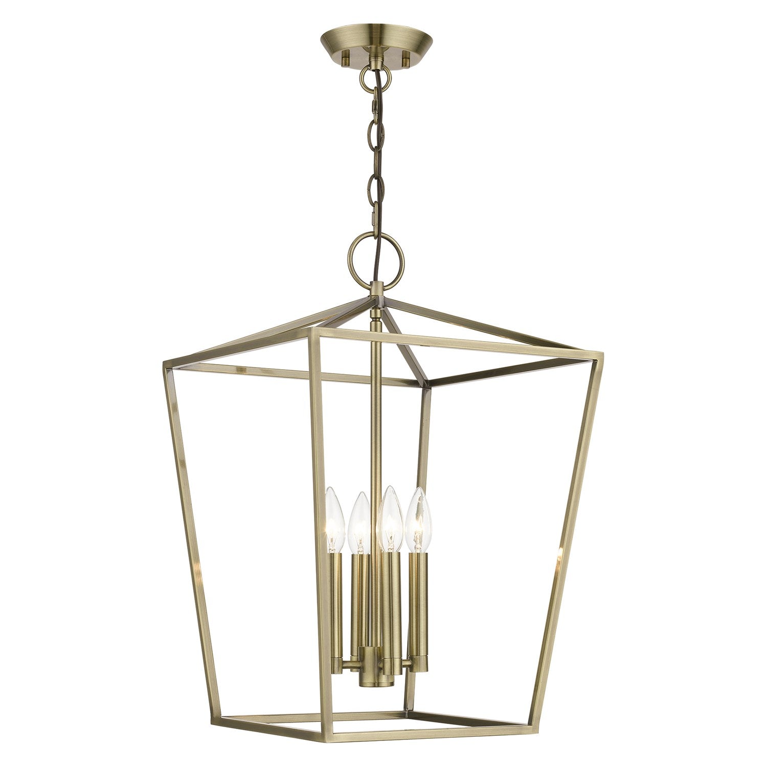 4 Light Antique Brass Chandelier by Livex Lighting