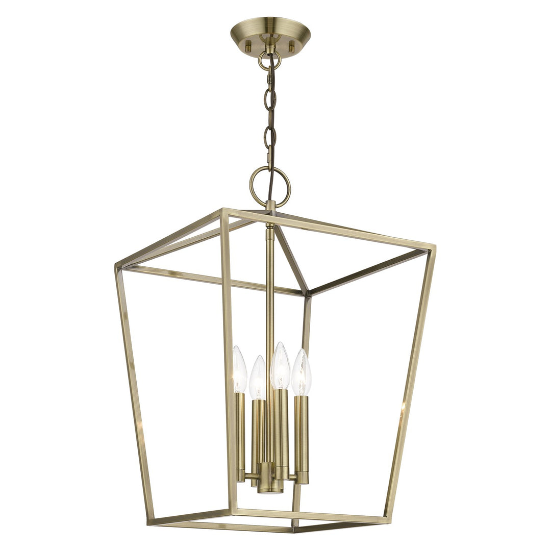 4 Light Antique Brass Chandelier