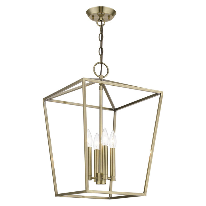 4 Light Antique Brass Chandelier