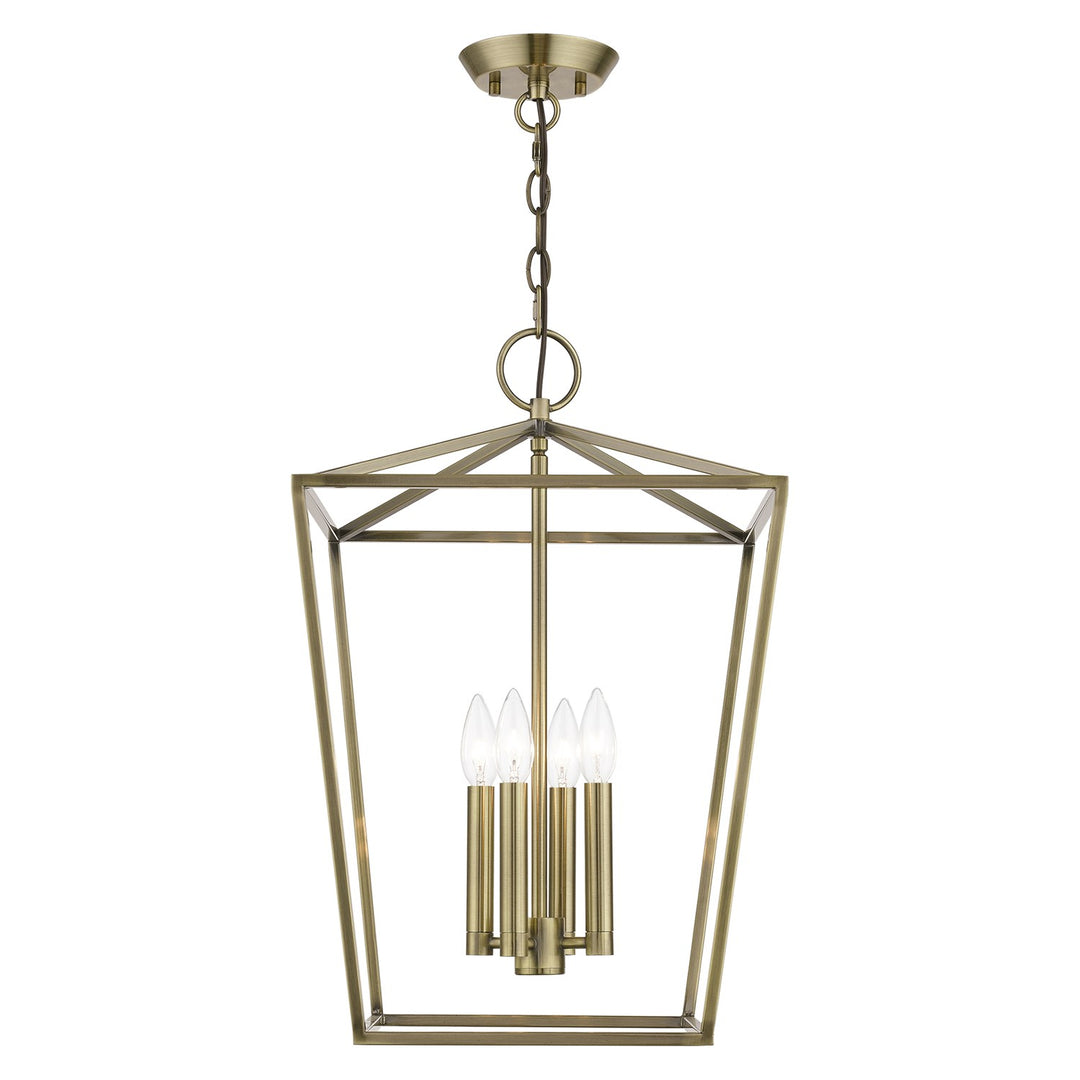4 Light Antique Brass Chandelier