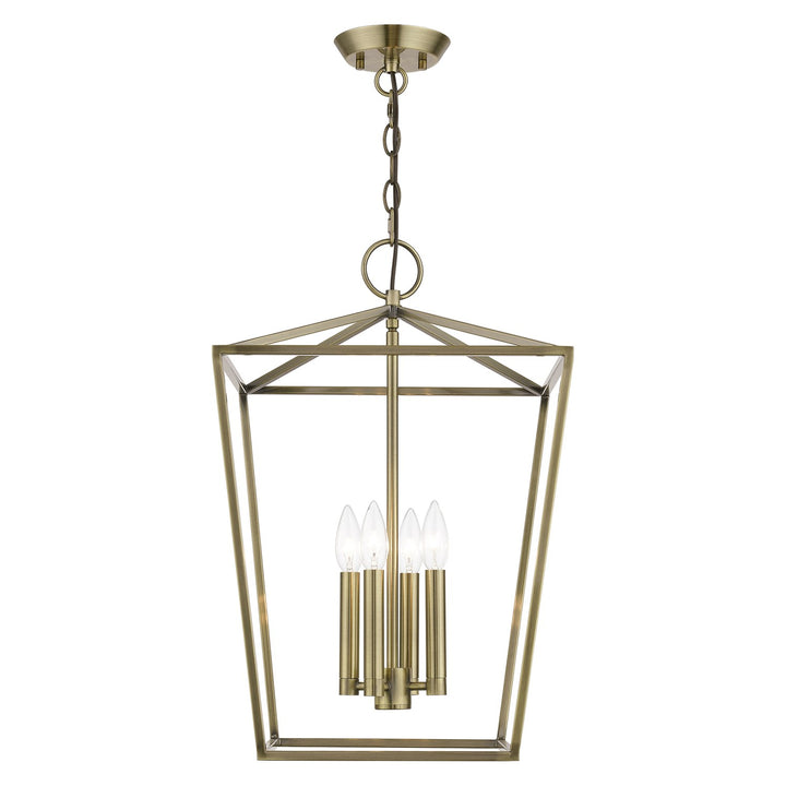 4 Light Antique Brass Chandelier
