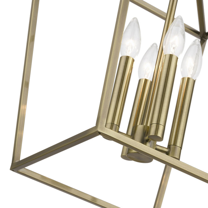 4 Light Antique Brass Chandelier