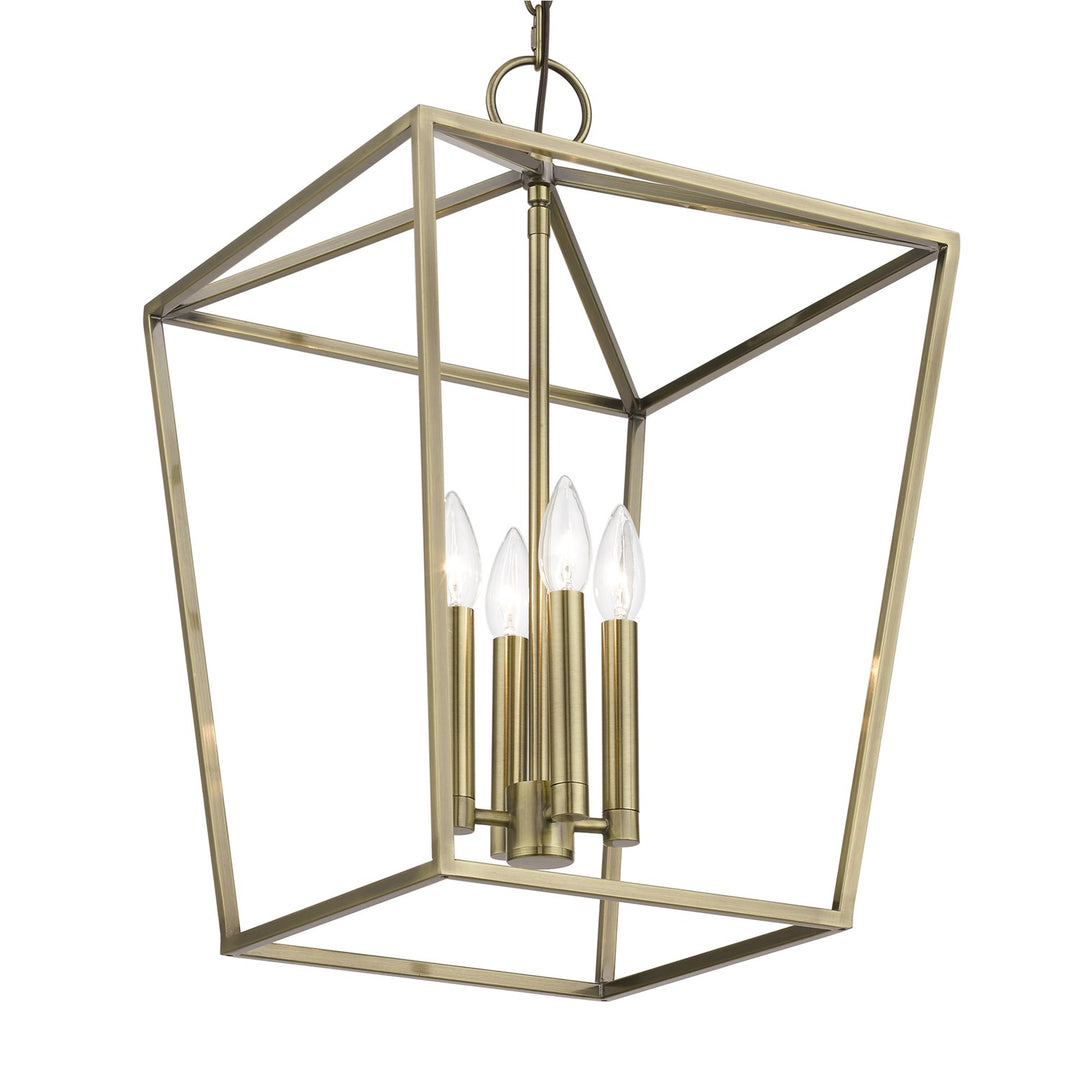 4 Light Antique Brass Chandelier
