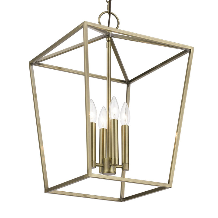 4 Light Antique Brass Chandelier