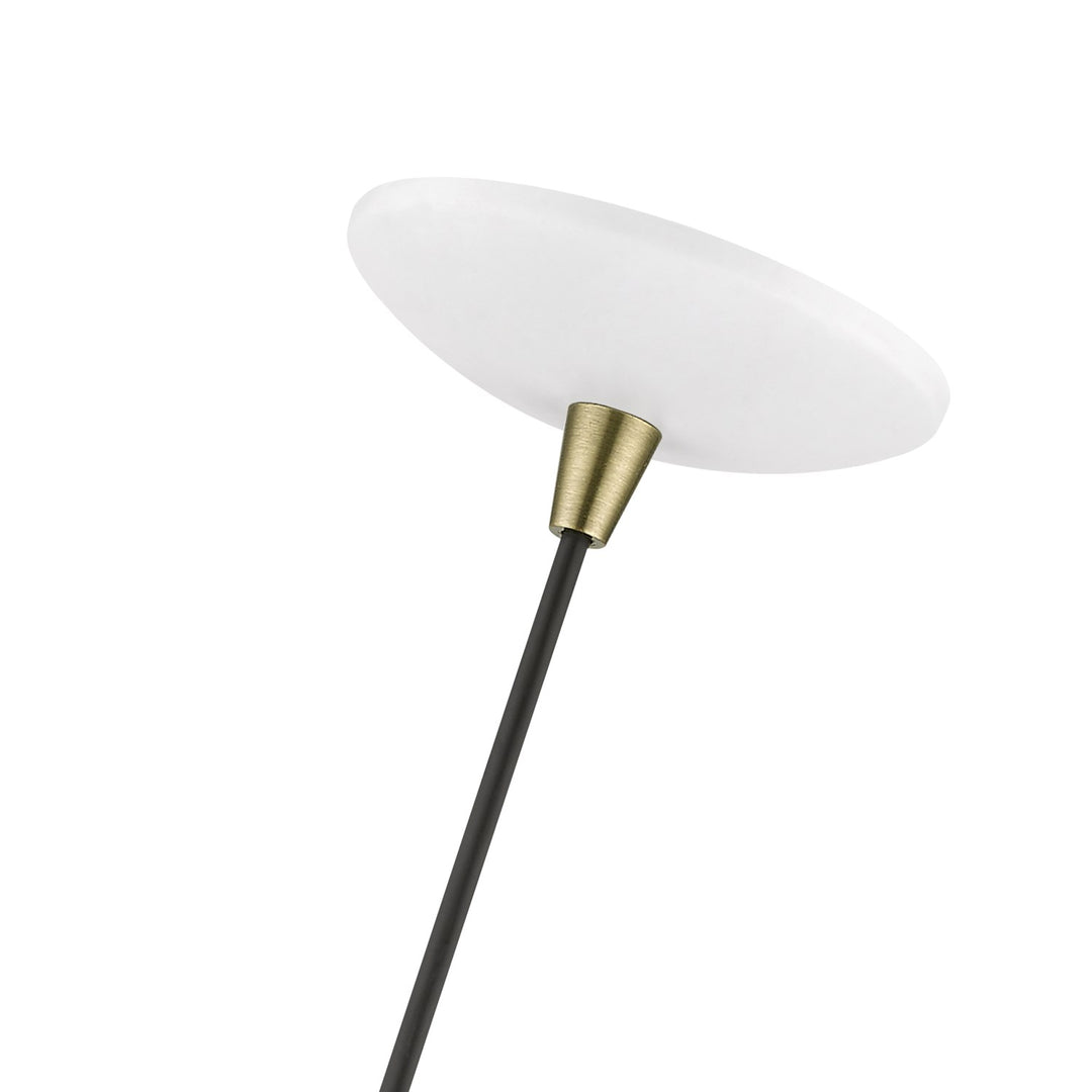 1 Light White With Antique Brass Accents Pendant