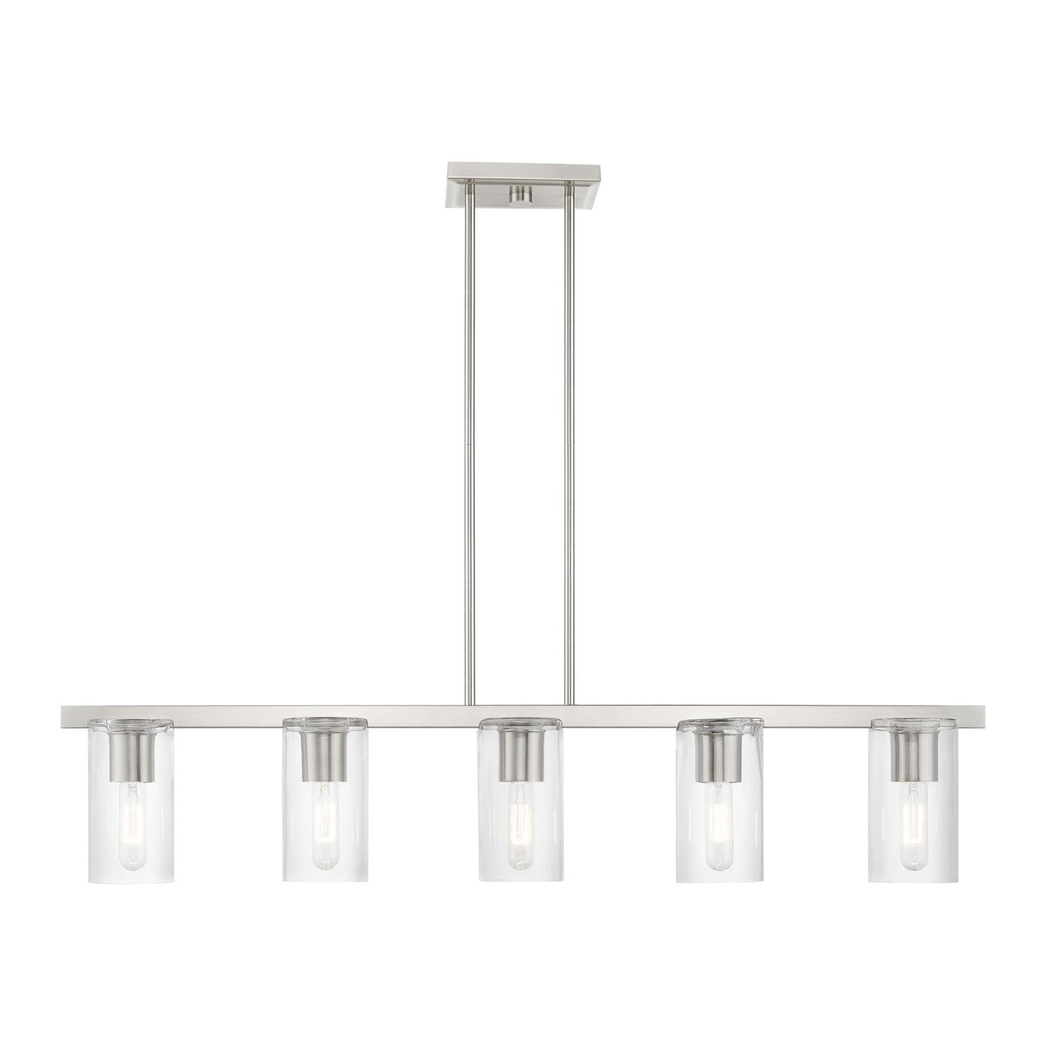 5 Light Brushed Nickel Linear Chandelier by Livex Lighting