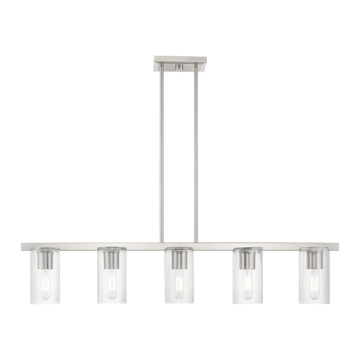 5 Light Brushed Nickel Linear Chandelier by Livex Lighting