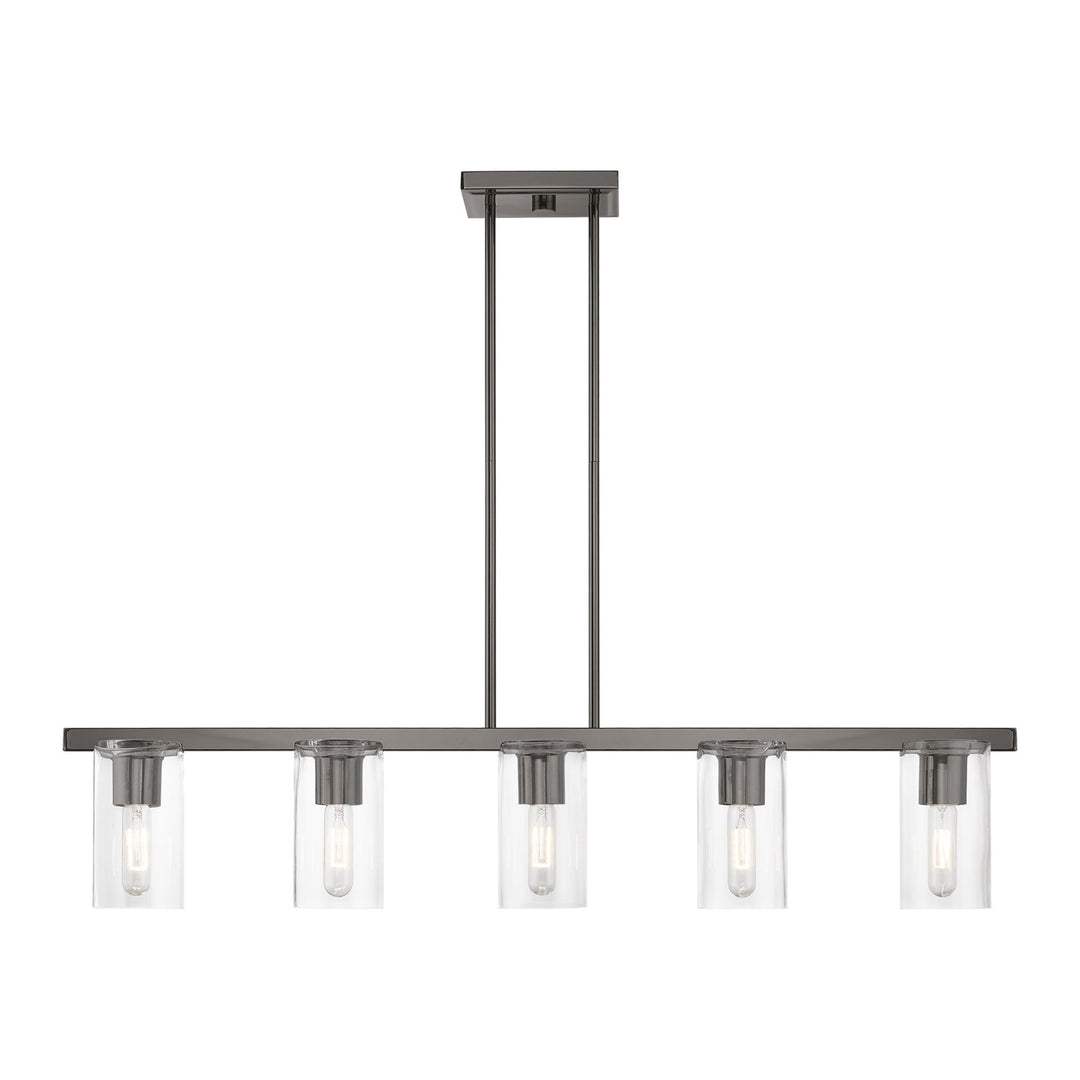 5 Light Black Chrome Linear Chandelier by Livex Lighting