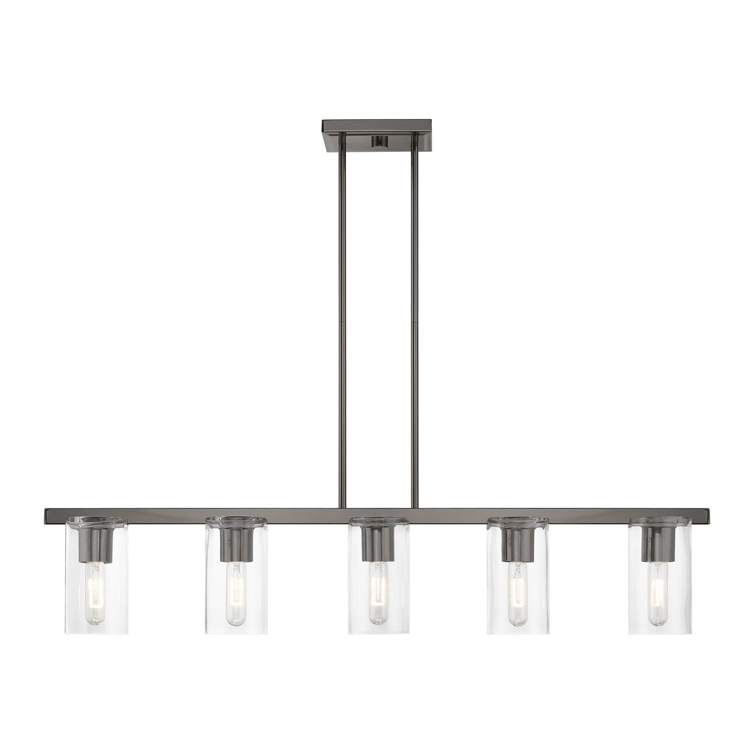 5 Light Black Chrome Linear Chandelier by Livex Lighting
