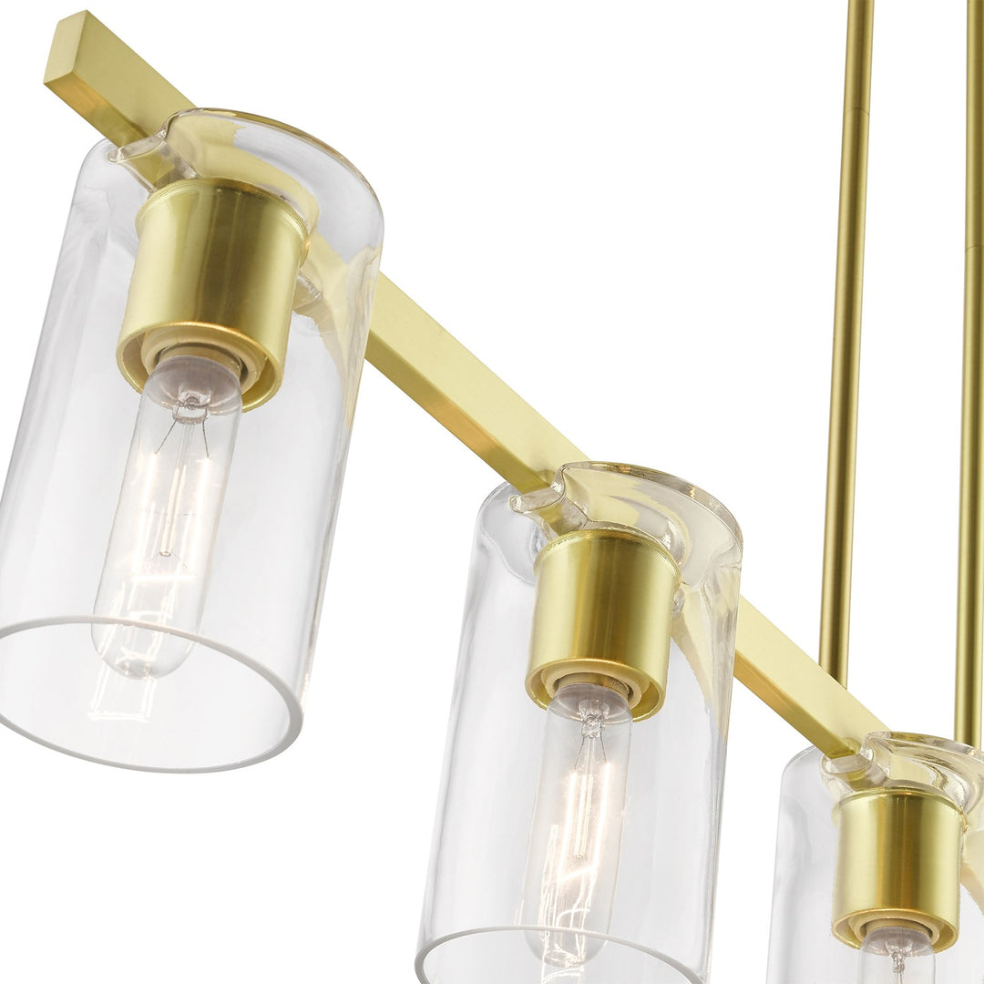 5 Light Satin Brass Linear Chandelier
