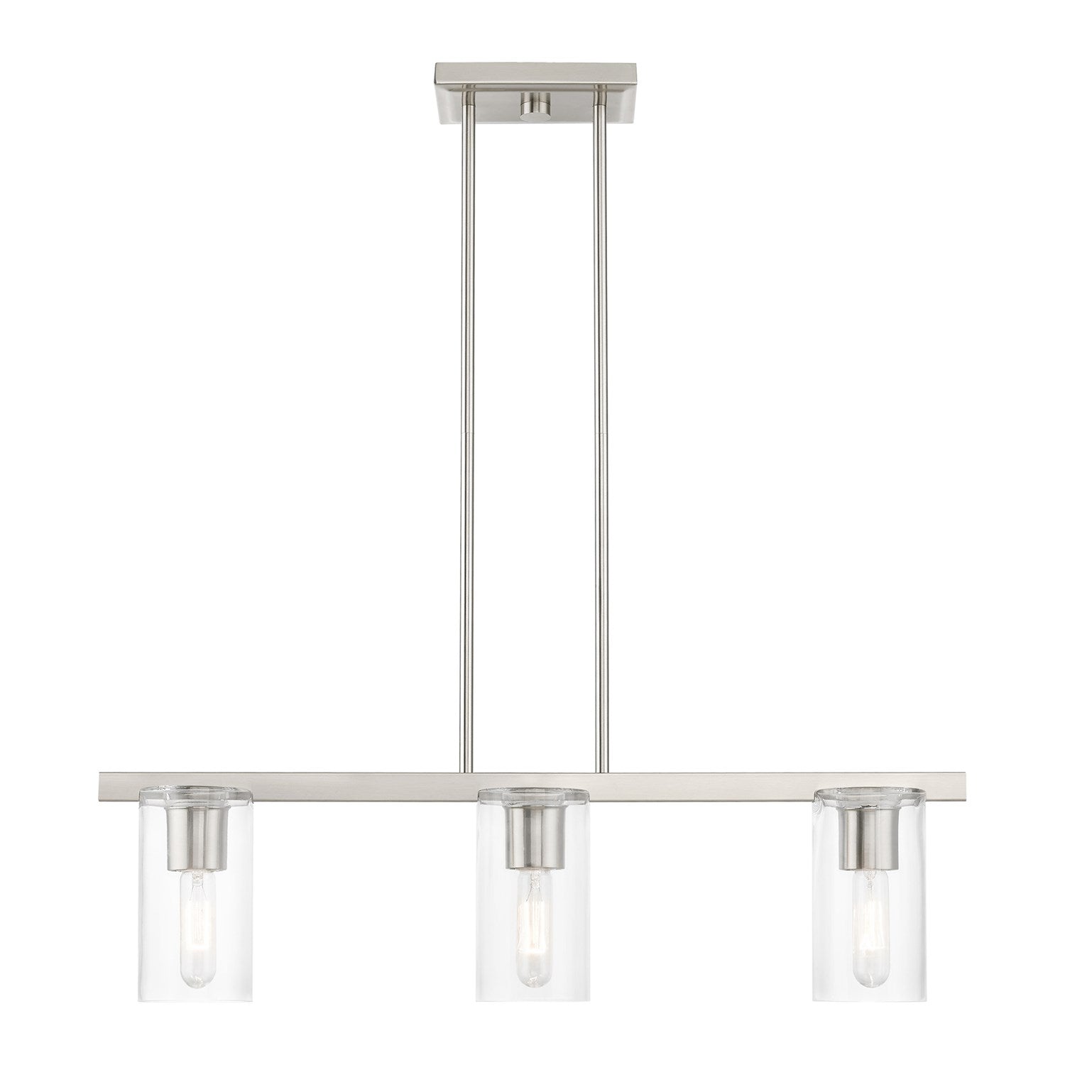 3 Light Brushed Nickel Linear Chandelier by Livex Lighting
