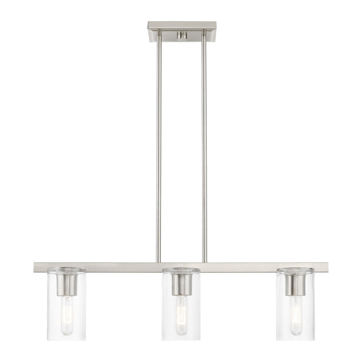 3 Light Brushed Nickel Linear Chandelier by Livex Lighting