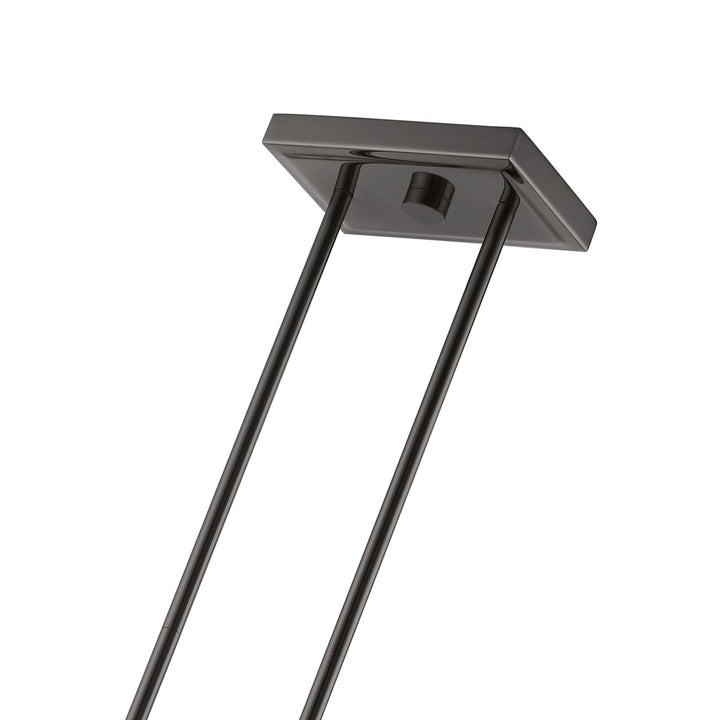 3 Light Black Chrome Linear Chandelier