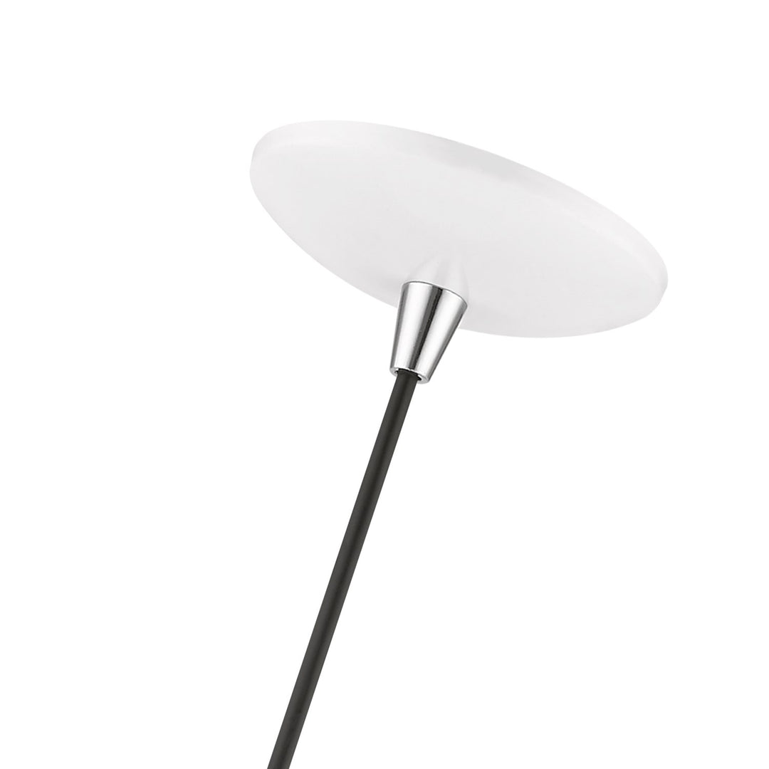3 Light Shiny White With Polished Chrome Accents Large Pendant