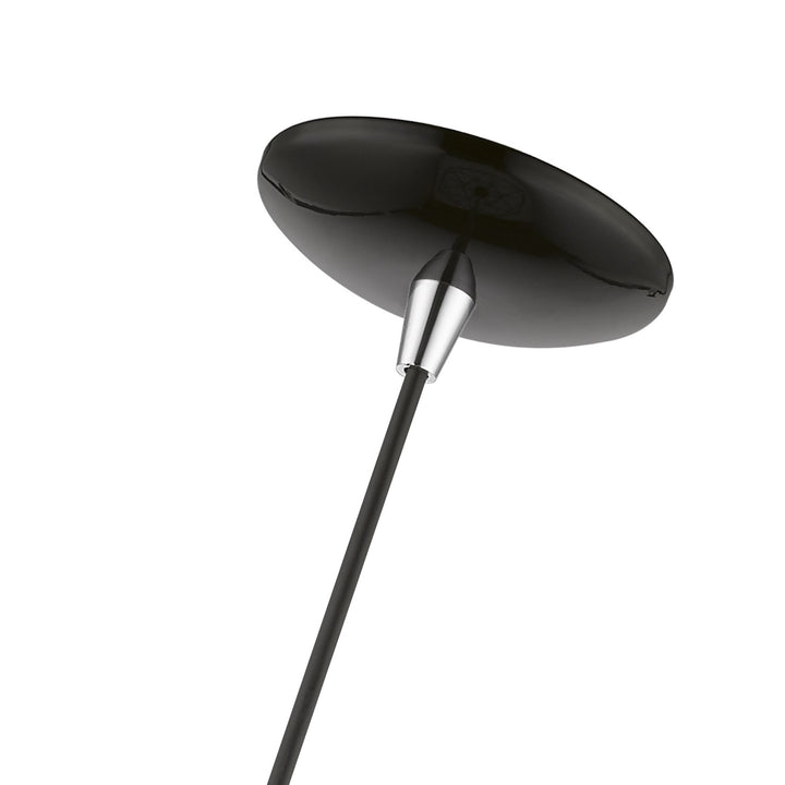 1 Light Shiny Black With Polished Chrome Accents Pendant