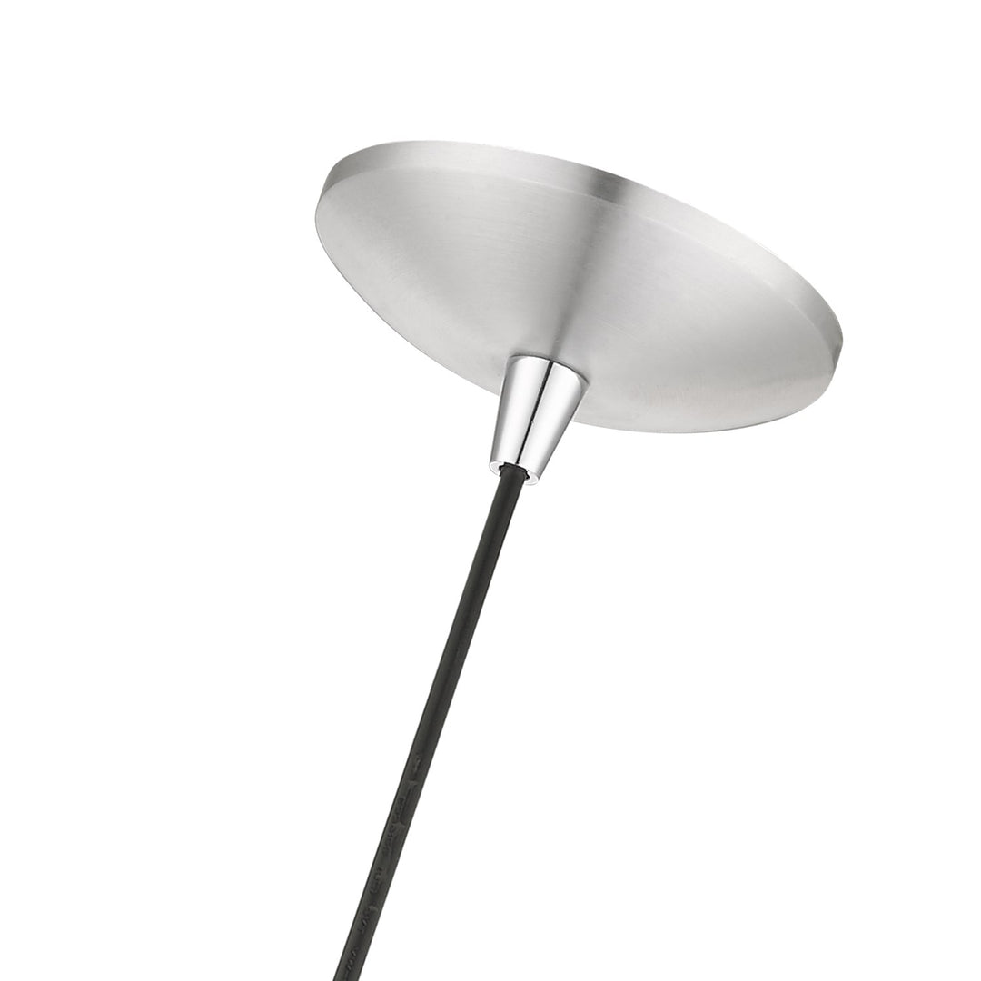 1 Light Brushed Aluminum With Polished Chrome Accents Pendant