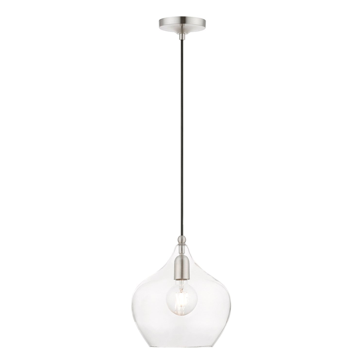 1 Light Brushed Nickel Pendant by Livex Lighting
