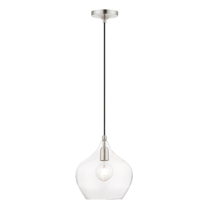 1 Light Brushed Nickel Pendant by Livex Lighting