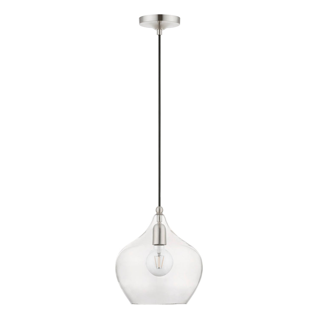 1 Light Brushed Nickel Pendant