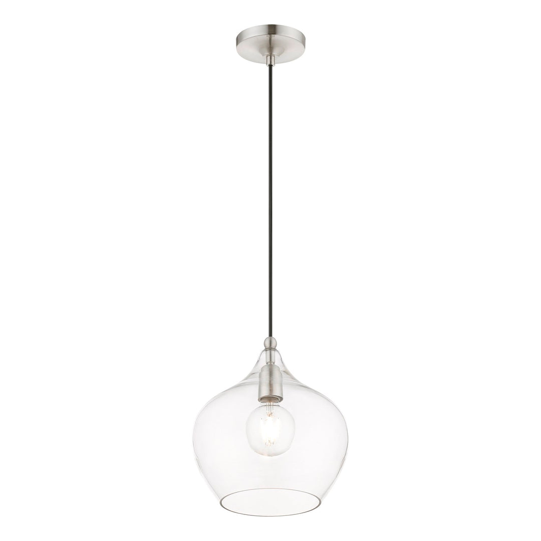 1 Light Brushed Nickel Pendant
