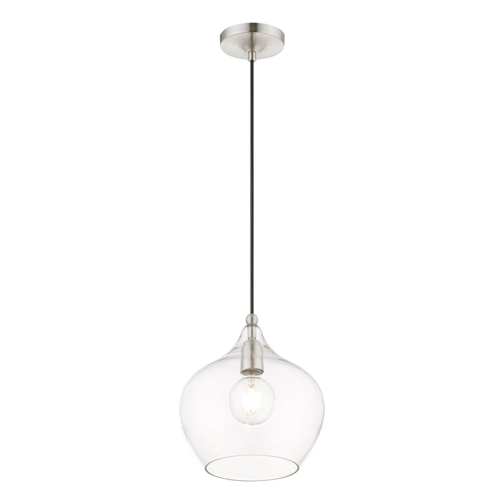 1 Light Brushed Nickel Pendant