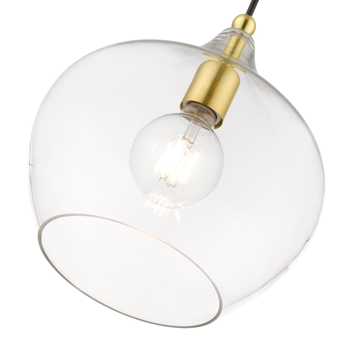 1 Light Satin Brass With Polished Brass Accent Pendant
