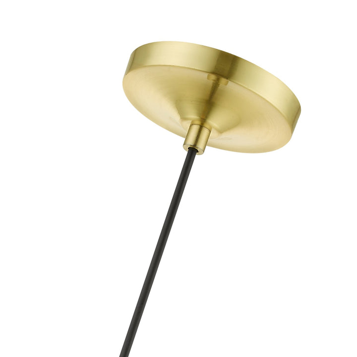 1 Light Satin Brass With Polished Brass Accent Pendant