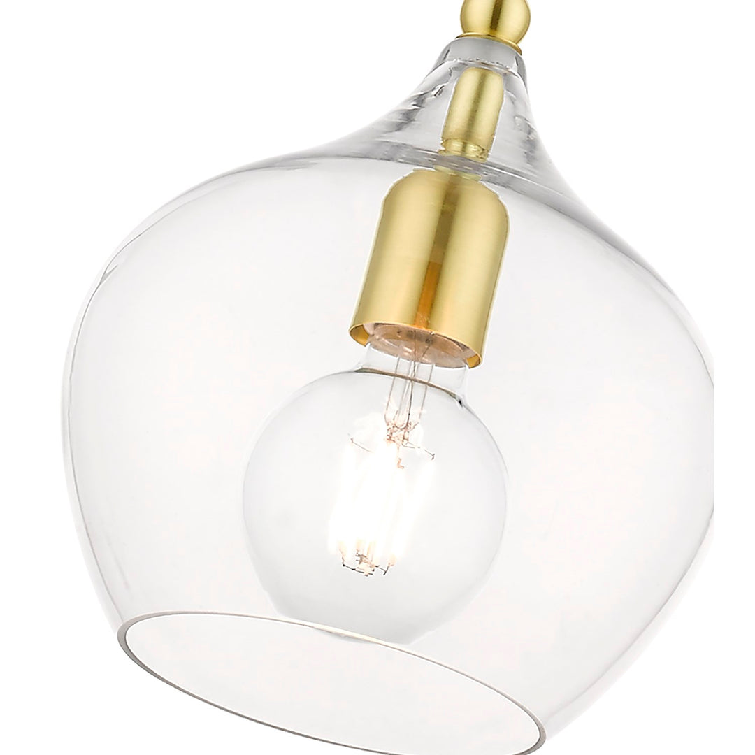 1 Light Satin Brass With Polished Brass Accent Pendant