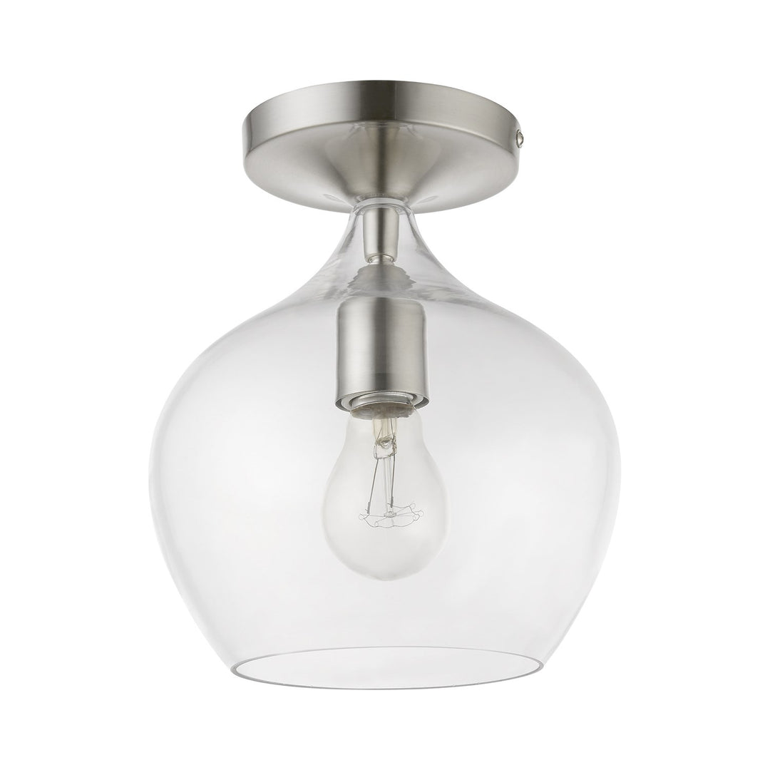 1 Light Brushed Nickel Semi-Flush